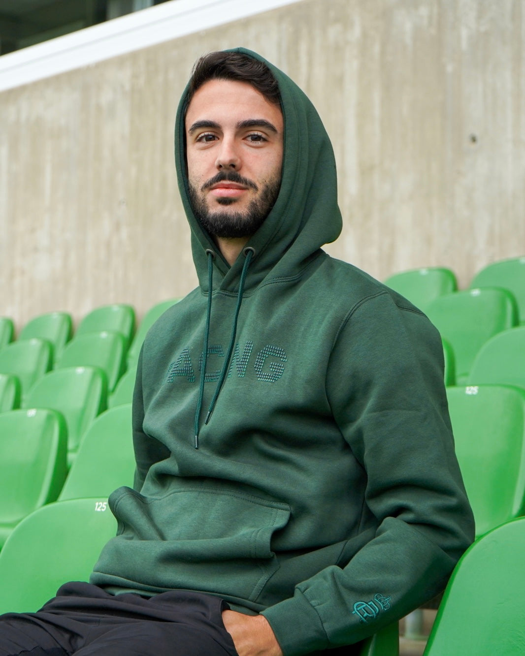 SUDADERA VERDE PIXEL