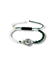 PULSERA ESCUDO DE PLATA NYLON BICOLOR LABARO